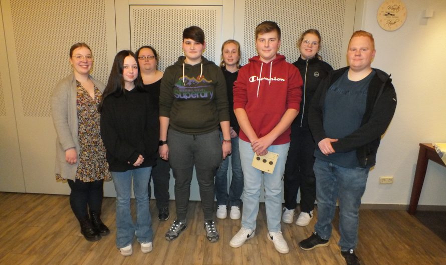 Bezirksschülerprinz auf Scheibe aus Uedemerbruch